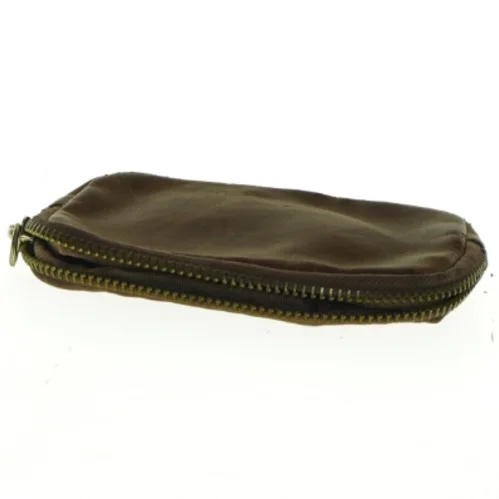 Brun læderpung (str. 14 x 10 cm)