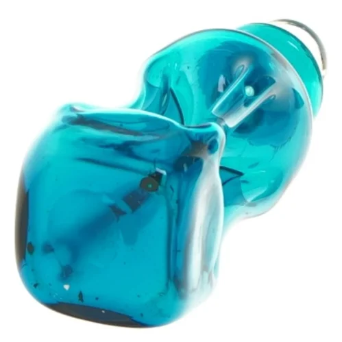 Blåt glas karaffel sæt med to glas (str. 6 cm og 17 cm)