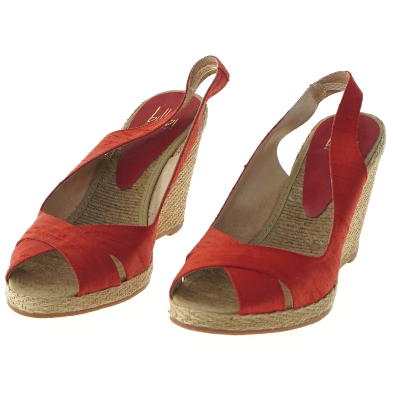 Røde kilehælsandaler fra Billi Bi (str. 41 )