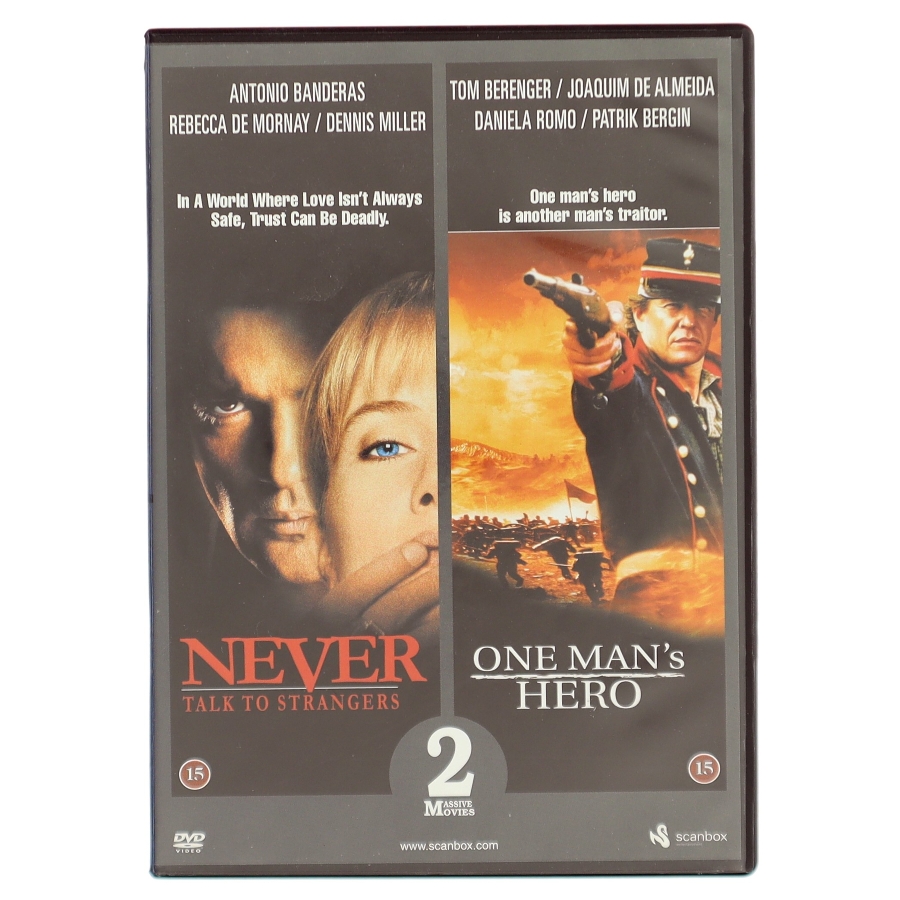 DVD Film Sæt - Never Talk To Strangers og One Man's Hero fra Scanbox