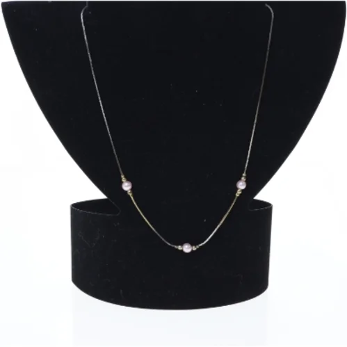 Guld halskæde med perler (str. 50 cm)