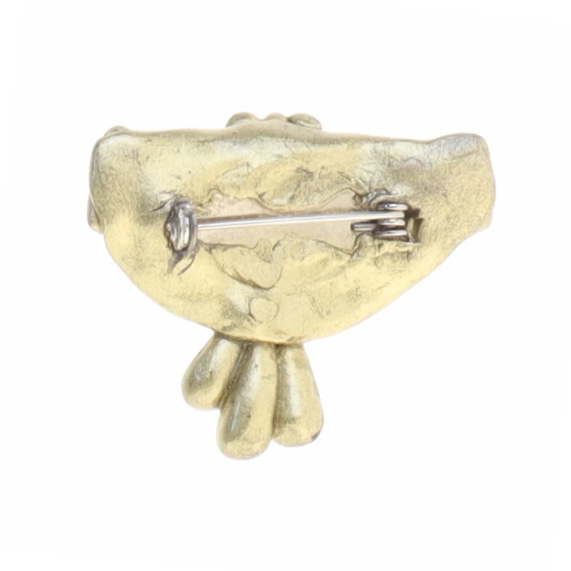 Guldfarvet broche (str. 4,5 x 3,8 cm)