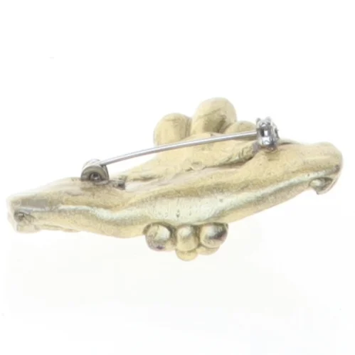 Guldfarvet broche (str. 4,5 x 3,8 cm)