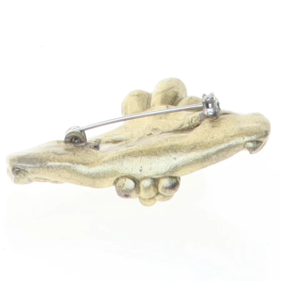 Guldfarvet broche (str. 4,5 x 3,8 cm)