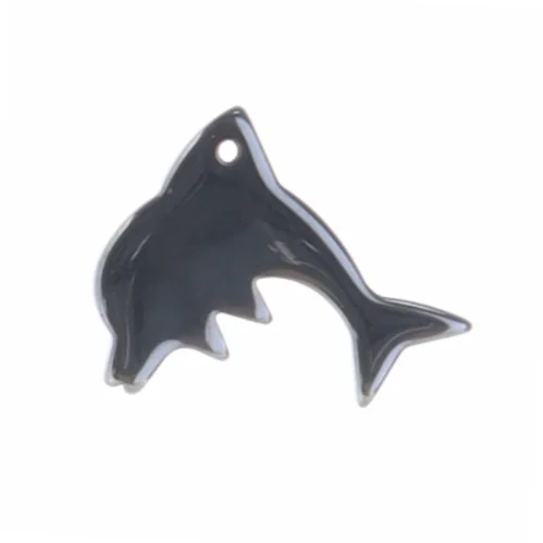 Sølvfarvet hajvedhæng (str. 3 x 2,3 cm)