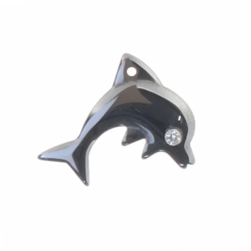 Sølvfarvet hajvedhæng (str. 3 x 2,3 cm)