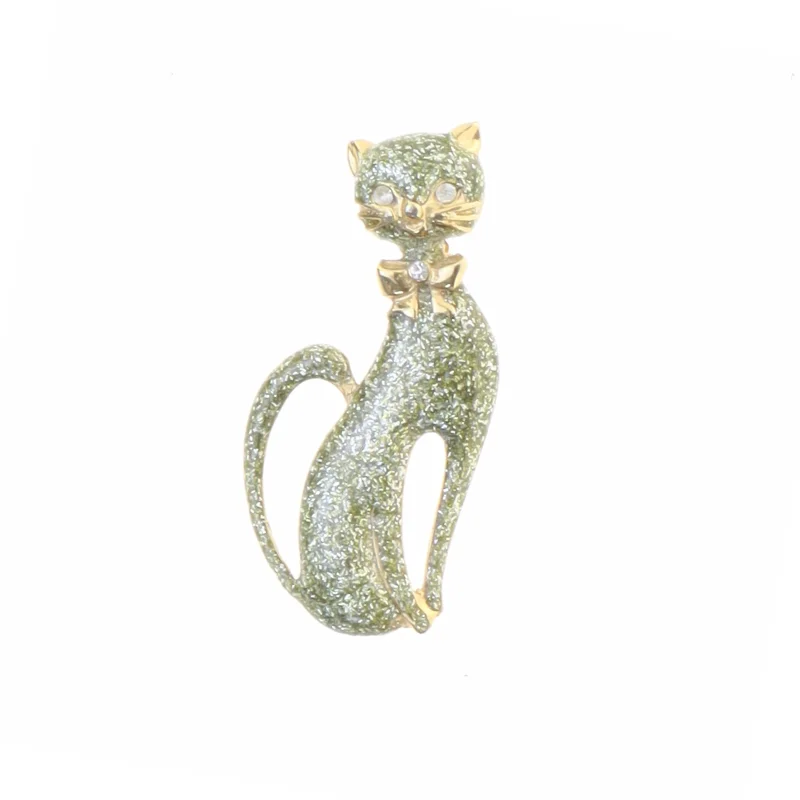 Broche i form af kat (str. 5,2 x 2,5 cm)