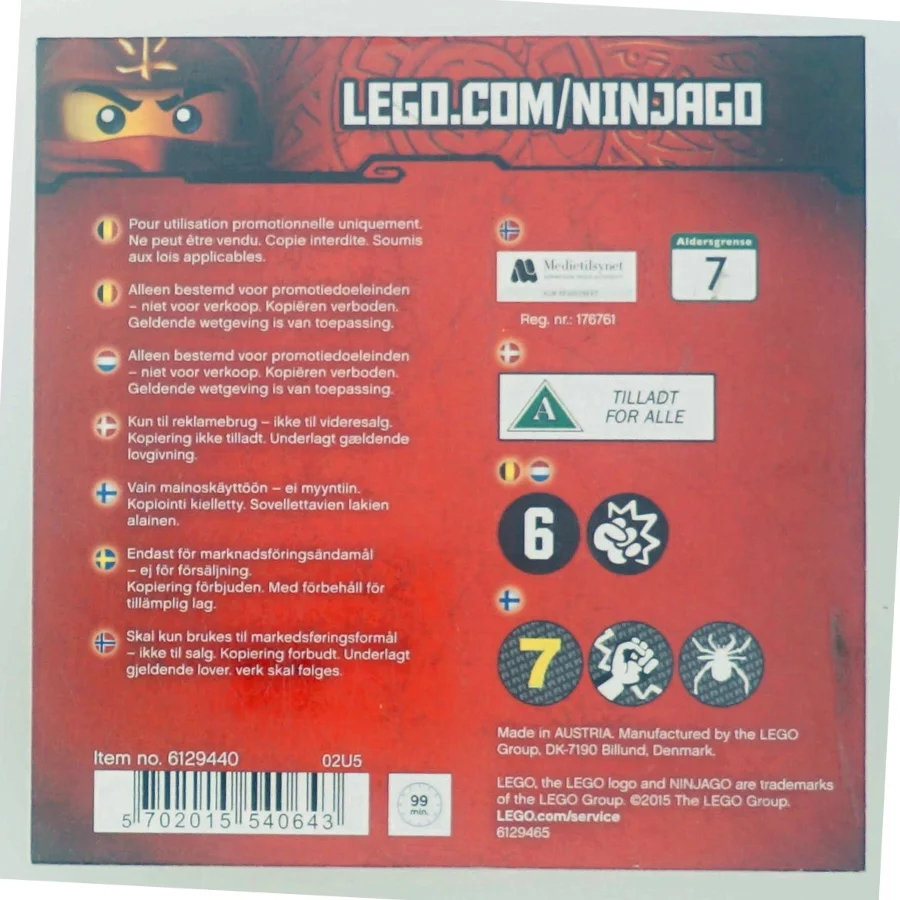 LEGO Ninjago DVD fra LEGO