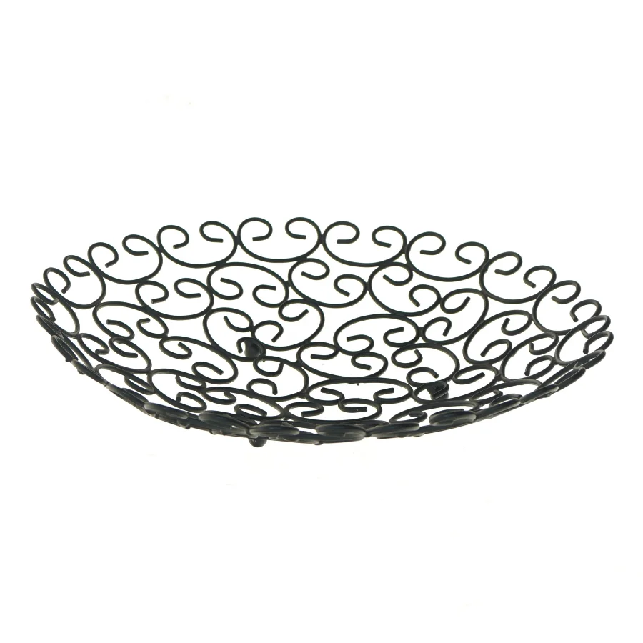 Dekorativ metalfrugtskål (str. Ø 31 cm)