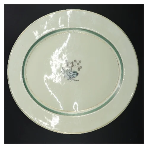 Hjertegræs stel Ovalt porcelænsfad med blomstermønster fra Royal Copenhagen (str. 40x30 cm)
