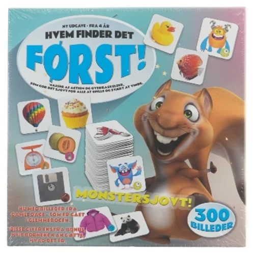 Hvem Finder Det Først! brætspil (str. 27x27 cm)