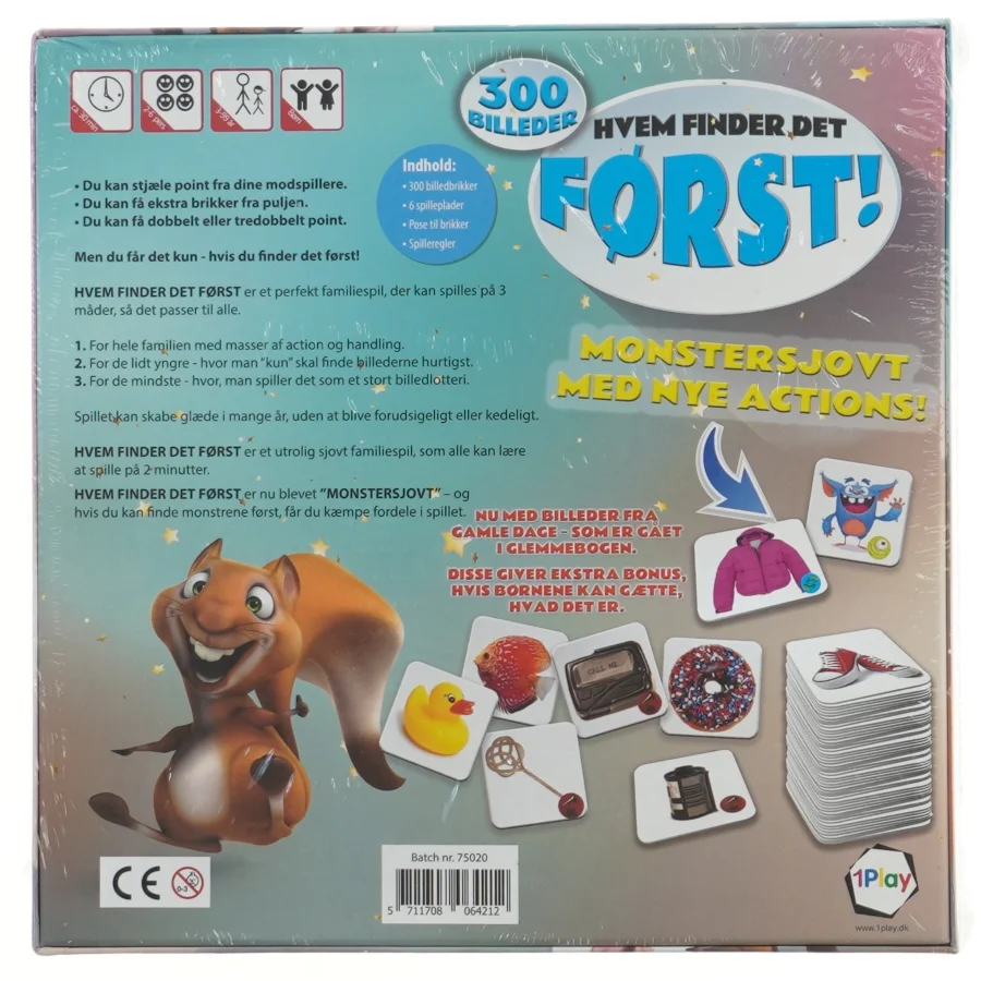Hvem Finder Det Først! brætspil (str. 27x27 cm)