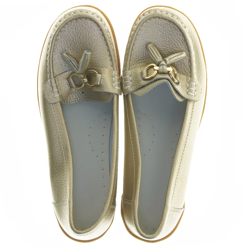 Guld loafers i størrelse 41 (str. 41 )