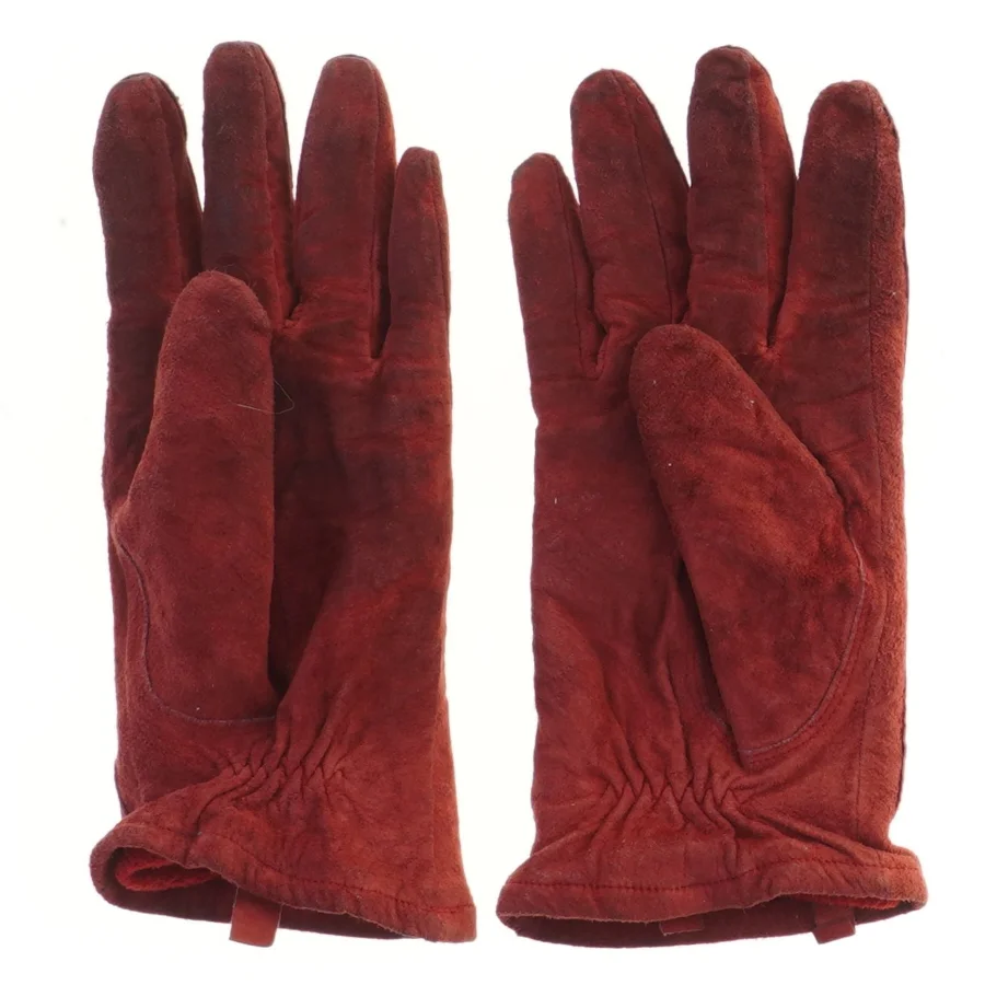 Rød/Brune ruskind læderhandsker fra Estelle (str. størrelse 8/L, 22,5 cm)