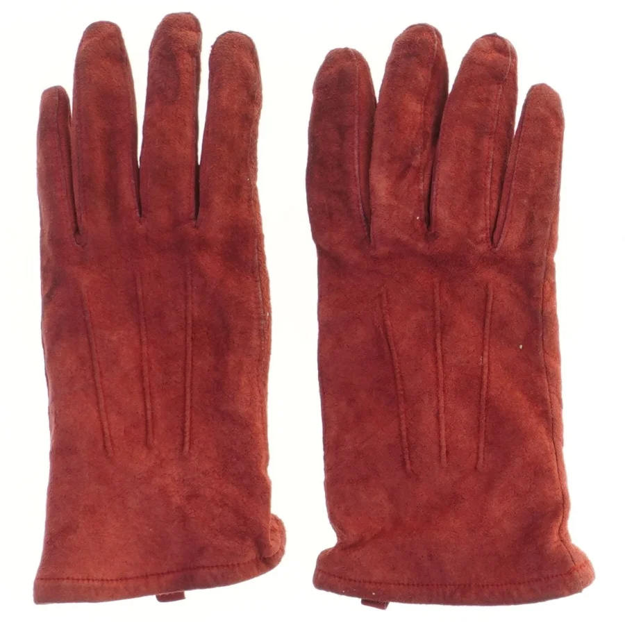 Rød/Brune ruskind læderhandsker fra Estelle (str. størrelse 8/L, 22,5 cm)