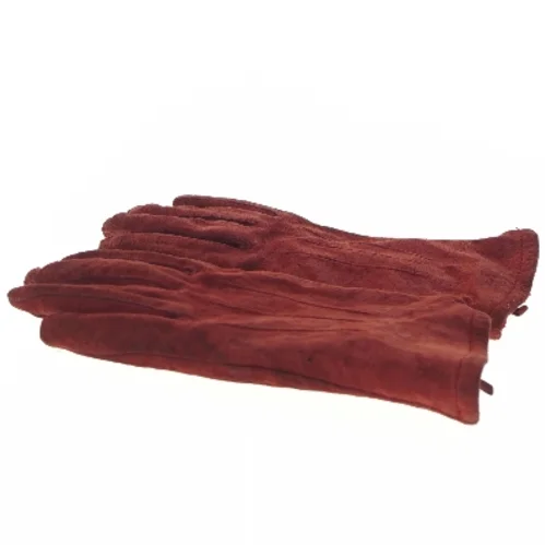 Rød/Brune ruskind læderhandsker fra Estelle (str. størrelse 8/L, 22,5 cm)