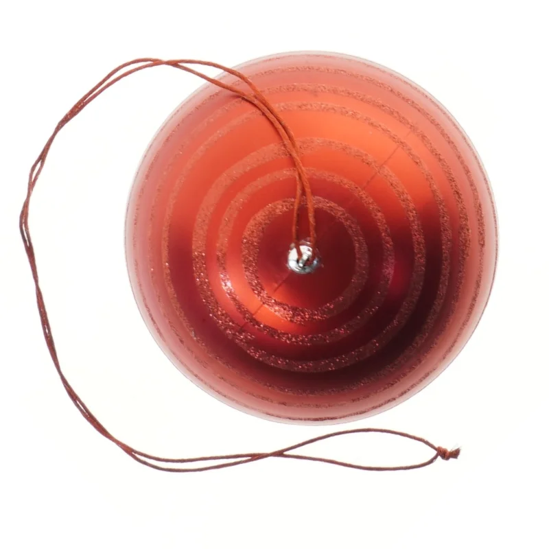 Rød julekugle med snor (str. 16 cm)