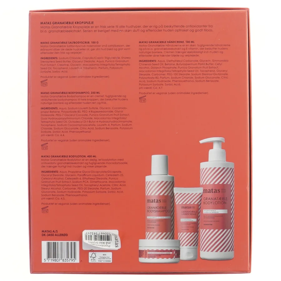 Matas granatæble kropsplejesæt fra Matas (str. 23,5x28 cm)