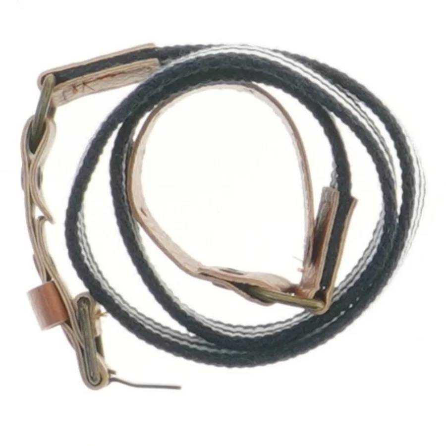 Læderbælte med tekstilstriber (str. 80 cm)