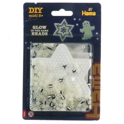 Lysende perlesæt med stjerneplade fra Hama (str. 350 perler, 12x18 cm)