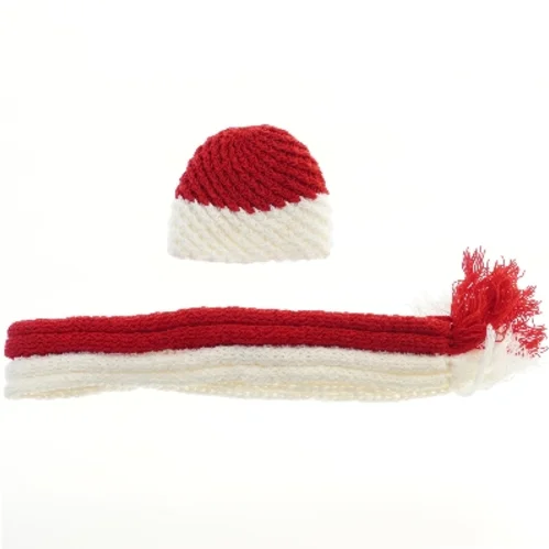 Strikket hue og halstørklæde (str. 25,5x21,5 & 13x162 cm)