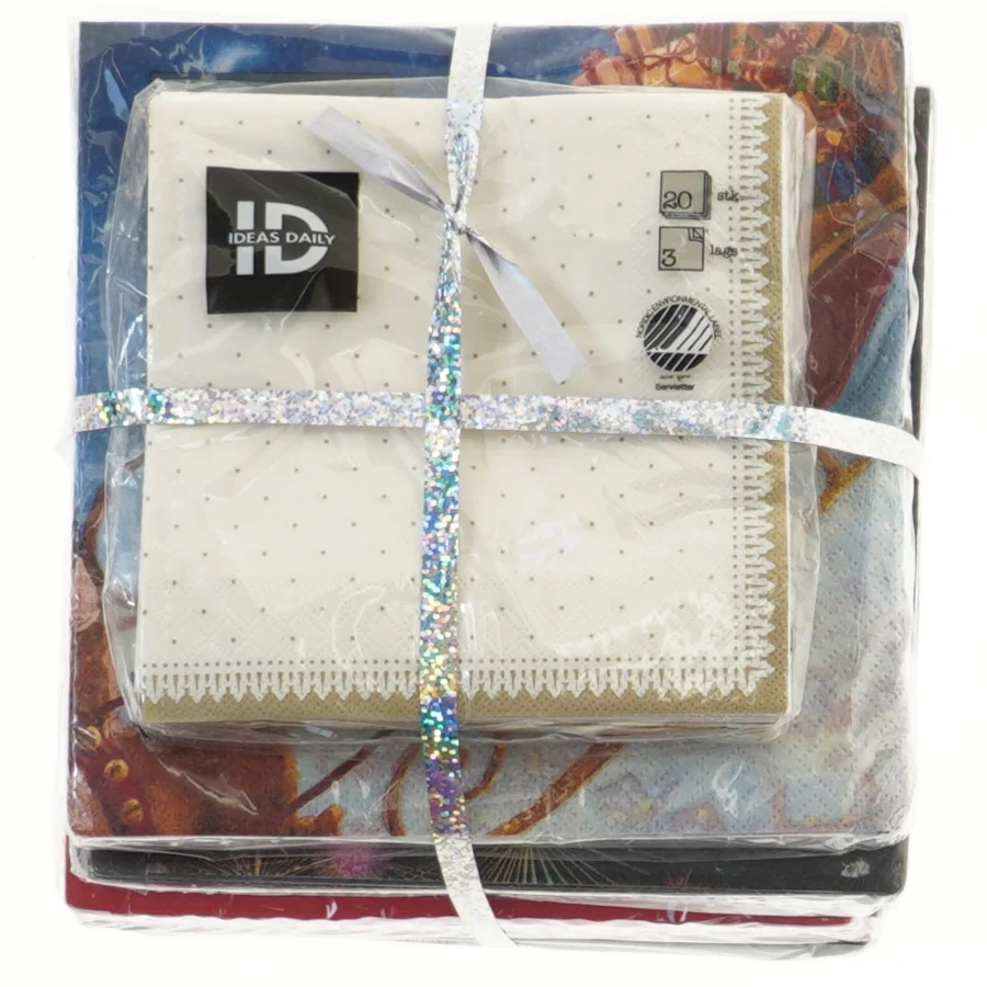 Pakke med juleservietter (str. 12x12 og 16x16 cm)