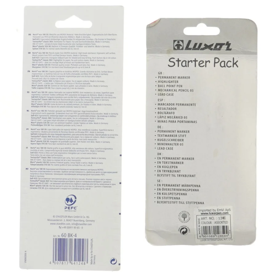 Kontorsæt med skriveredskaber