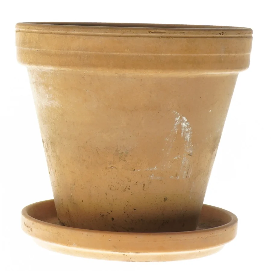Terracotta potte med underkop (str. 16x14 cm)