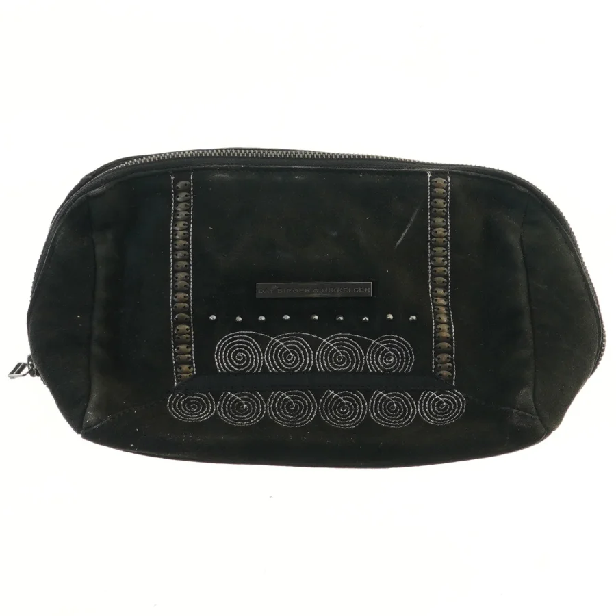 Sort kosmetikpung med broderi fra Day Birger Et Mikkelsen (str. 30x16 cm)