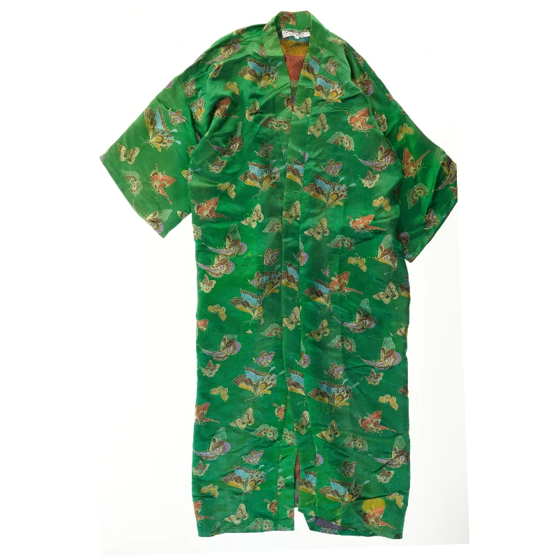 Grøn Kimono med Sommerfugle fra Planls (str. L)