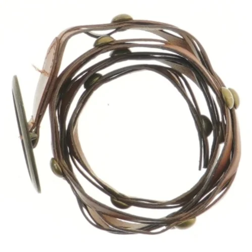 Brunt læderbælte med metalspænde (str. 100 cm)