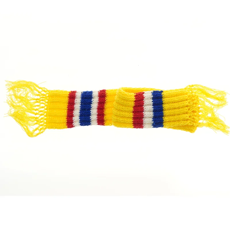 Gul stribet halstørklæde (str. 136x16,5 cm)