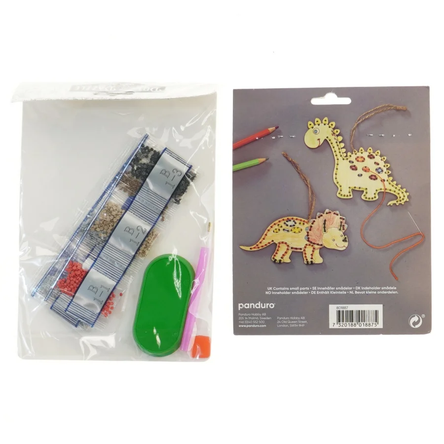 Kreative sæt med perler og sytråd (str. 21x15, 19x15 cm)