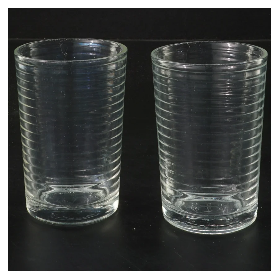 Krus glas sæt (str. 2 stk Ø 7 cm længde 10 cm)