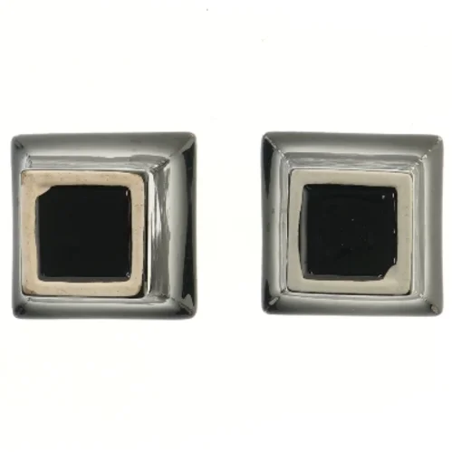 Kvadratiske vasepotter, sort (str. 2 stk 11,5x10,5 cm)