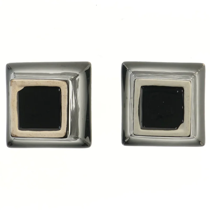 Kvadratiske vasepotter, sort (str. 2 stk 11,5x10,5 cm)