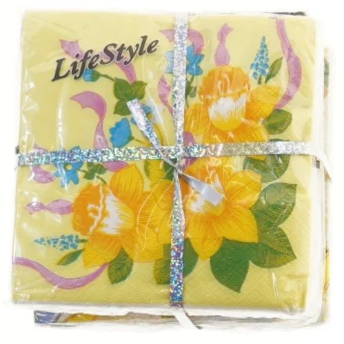 Servietter med påske blomsterdesign (str. 16x16 cm)