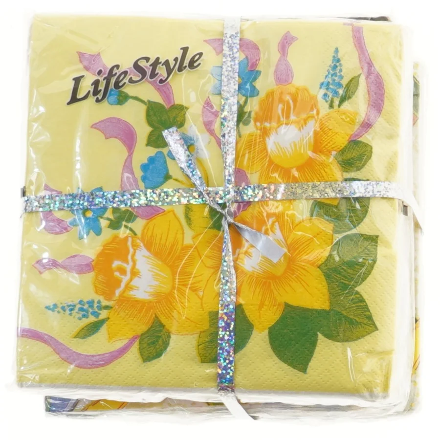 Servietter med påske blomsterdesign (str. 16x16 cm)