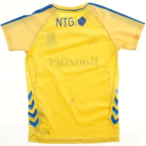 Fodboldtrøje i gul og blå fra Hummel (str. 140)