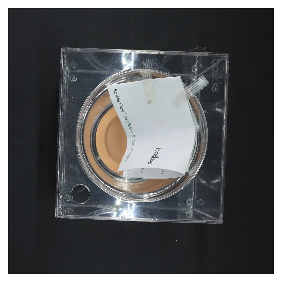 Ny Selvvandingspotte Transparent po ur tte med base fra Boskke (str. 15x15x15 cm)