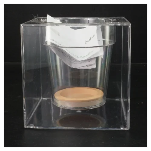 Ny Selvvandingspotte Transparent po ur tte med base fra Boskke (str. 15x15x15 cm)