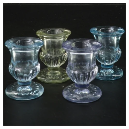 Glaslysestager sæt af 4 (str. 4 stk 6,5 cm)
