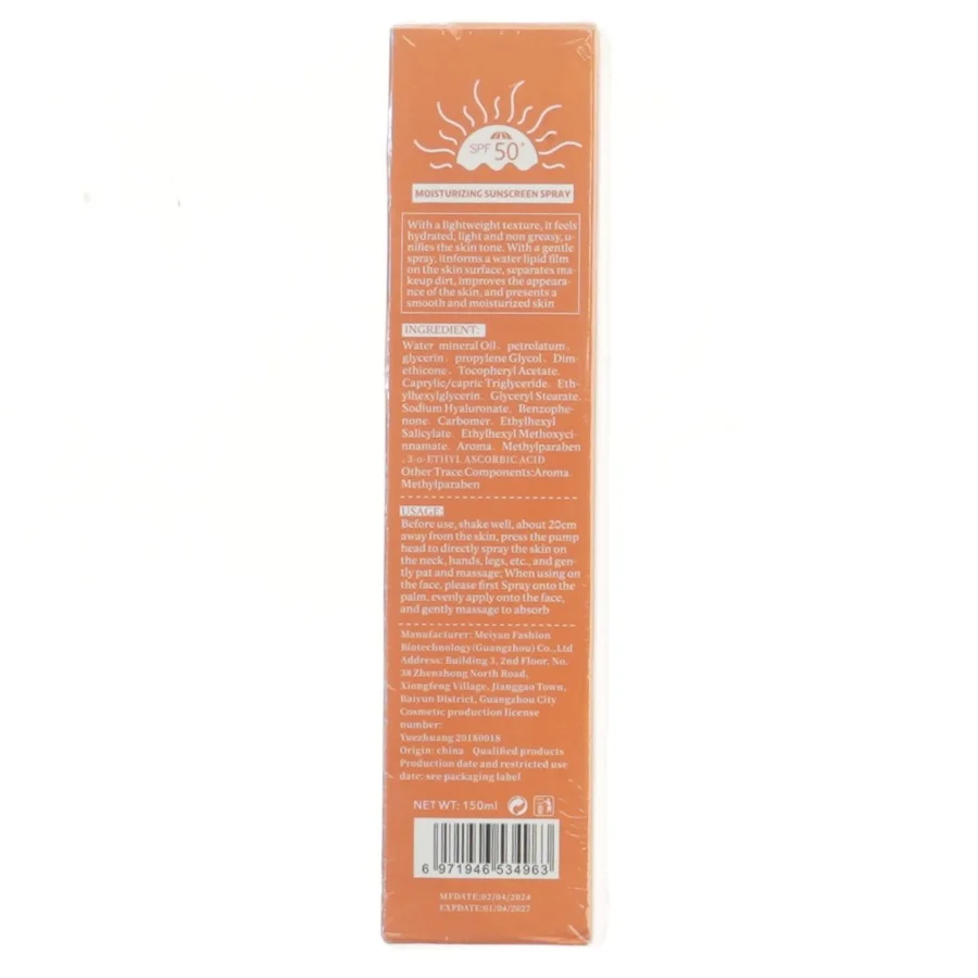 Moisturizing Solbeskyttelsesspray SPF50 (str. 20 cm)