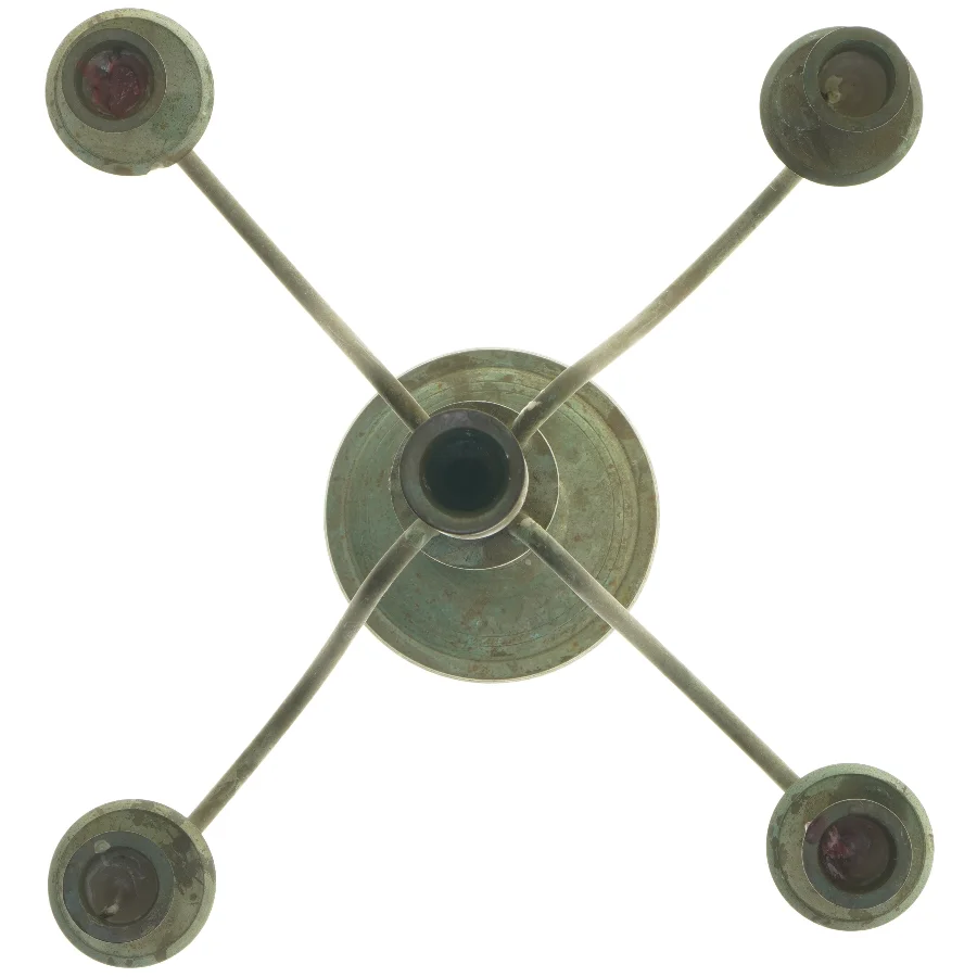 Antik lysestage med fem arme (str. 35 cm)