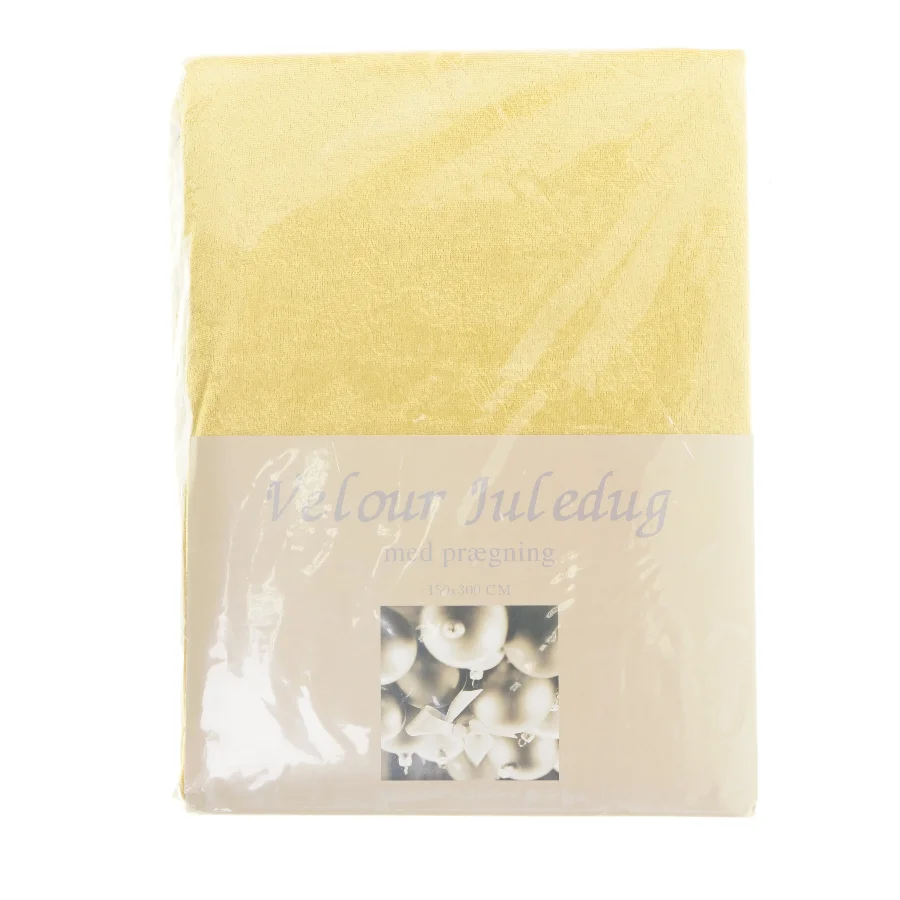 Velour juledug i guld (str. 150x300 cm)