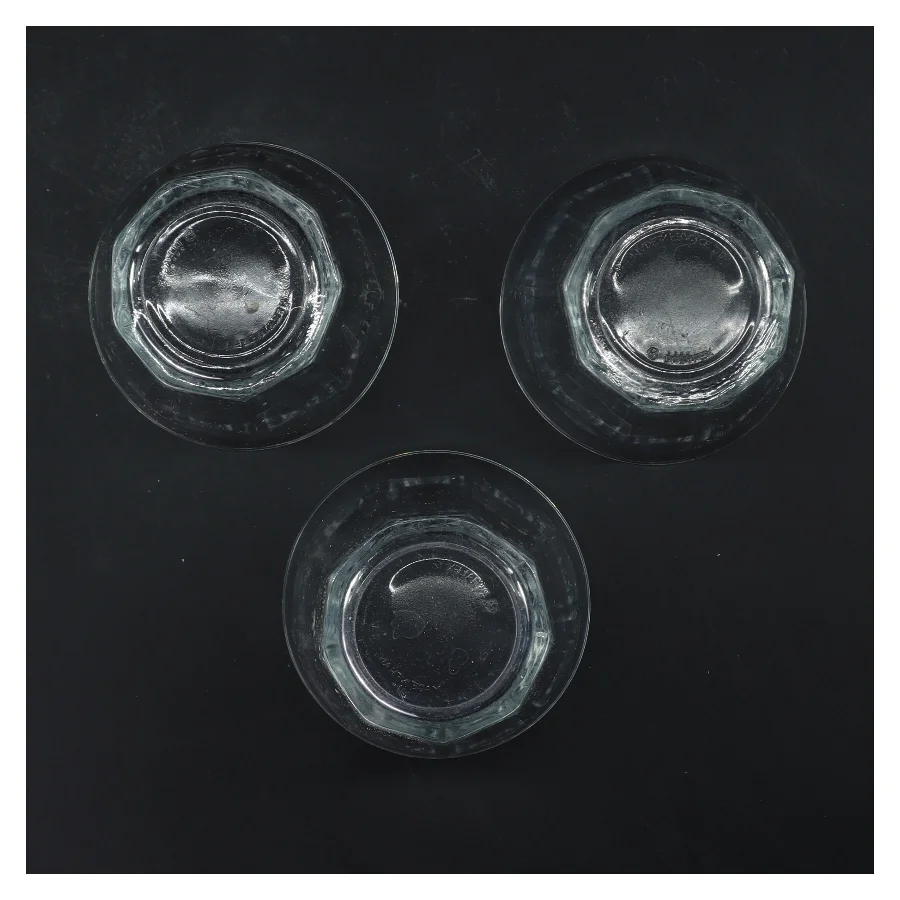 Tre glas (str. 3 stk Ø 9 cm længde 10 cm)