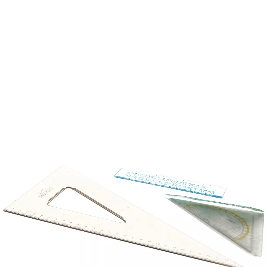 Geometri sæt med trekanter og lineal (str. 30 cm)