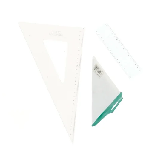 Geometri sæt med trekanter og lineal (str. 30 cm)