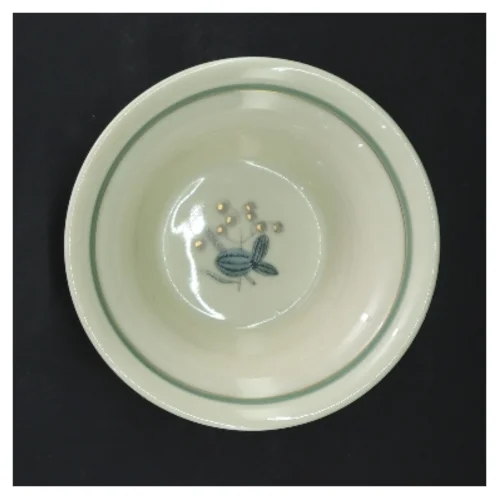 Hjertegræs stel. Porcelænsskål med grøn kant fra Royal Copenhagen (str. 14,5x6 cm)