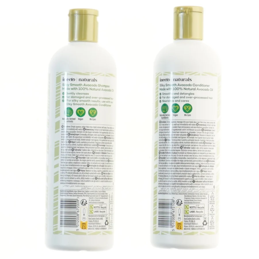 Inecto Naturals Silky Smooth shampoo og balsam fra Inecto (str. 2 stk 22 cm)